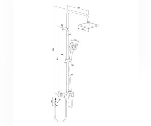 Душевая система Damixa Apollo, чёрная матовая, DX220920300