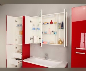 Тумба Акватон МАДРИД 120 М c 1 ящиком 1A168701MA950, черный глянец
