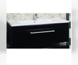 Тумба Акватон МАДРИД 120 М c 1 ящиком 1A168701MA950, черный глянец