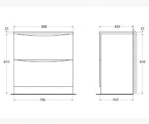 Тумба под раковину BelBagno Acqua-800, 80 см, Bianco Lucido, белый глянцевый, ACQUA-800-2C-PIA-BL