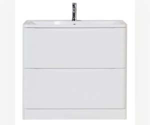 Тумба под раковину BelBagno Acqua-800, 80 см, Bianco Lucido, белый глянцевый, ACQUA-800-2C-PIA-BL