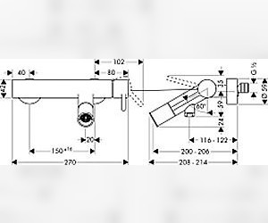 Смеситель AXOR Starck 10411 для ванны и душа