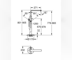 Смеситель Grohe Lineare New для ванны и душа, суперсталь, 23792DC1