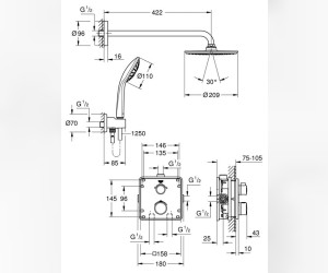 Душевая система Grohe Grohtherm 34734000, с термостатом