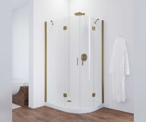 Душевой уголок Vegas Glass AFS-F, 100 x 90 x 190 см, профиль бронза, стекло прозрачное