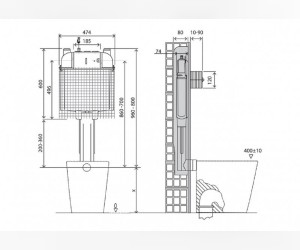 Бачок скрытого монтажа BelBagno CS для напольного унитаза, BB025-CS Бачок скрытого монтажа BelBagno CS для напольного унитаза, BB025-CS