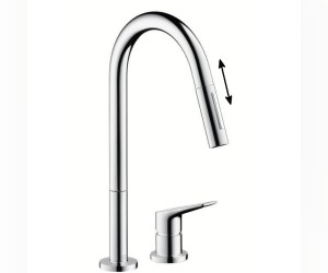 Смеситель для кухни Axor Citterio M 34822000, с выдвижным изливом, хром