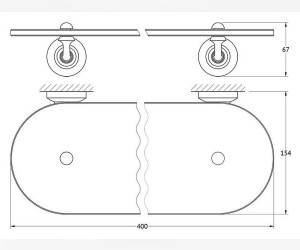 Полка с держателями 3SC Stilmar STI 414 40 см, античное серебро