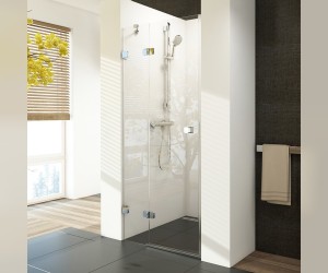 Душевая дверь в нишу Ravak Brilliant BSD2-80 A, левая, профиль хром, витраж транспарент,0UL4AA00Z1