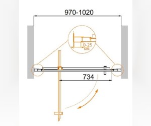 Душевая дверь Cezares Molveno-BA-1-100-C-Cr-IV, 100 х 190 см, стекло прозрачное, хром
