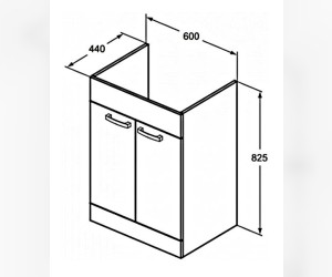 Тумба под раковину Ideal Standard Tempo 60 см, напольная, дуб, E3244OS