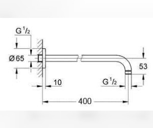 Кронштейн душевой Migliore Ricambi ML.RIC-36.108.BR, бронза, 400 мм