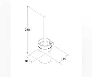 Ершик Gustavsberg Square GB41103910 24 9.4 x 11.4 x 36.8 см, латунь матовая