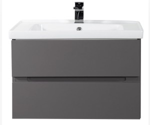 Тумба под раковину Art&Max Techno 90 см подвесная, смоки софт, AM-Techno-900-2C-SO-ZB815
