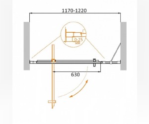 Душевая дверь Cezares Molveno-BA-11-90+30-P-Cr, 120 x 190 см, стекло текстурное Punto, хром