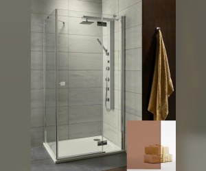 Душевой уголок Radaway Almatea KDJ 80 х 90 х 195 см, стекло коричневое, профиль хром, L/R