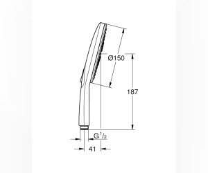 Ручной душ Grohe Rainshower SmartActive 150, 26553000, хром