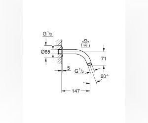 Душевой кронштейн настенный Grohe Relexa, 28541000, 14,7 см