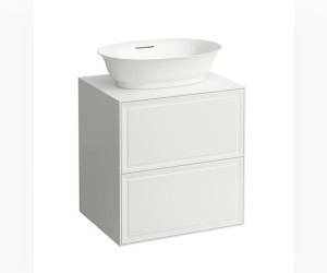 Тумба под раковину Laufen New Classic 57.5 х 45.5 х 60 см, 4.0600.2.085.631.1, подвесная, отверстие посередине, белый глянцевый