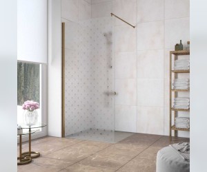 Неподвижная стенка Vegas Glass EAF Lux 116 05 R05, профиль - бронза, стекло – флер-де-лис, 116*199,5 см