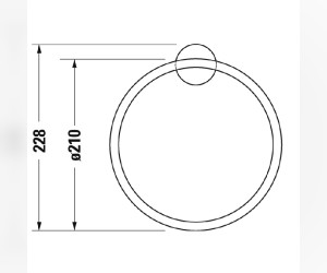 Полотенцедержатель Кольцо Duravit Starck T 0099474600 D 21 cм, черный матовый