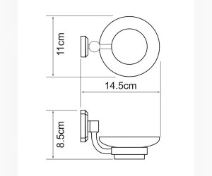 Мыльница стеклянная с держателем WasserKRAFT 3029