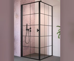 Душевой уголок Radaway Nes Black KDJ I Factory, 100 x 90 см, левая дверь, стекло Factory, профиль черный
