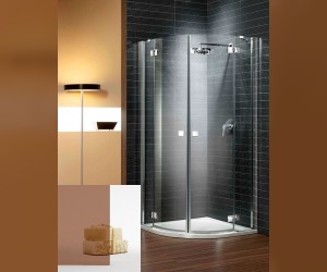 Душевой уголок Radaway Almatea PDD 90 х 90 х 195 см, стекло коричневое, профиль хром, 30502-01-08N