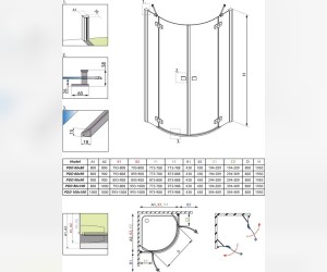 Душевой уголок Radaway Almatea PDD 90 х 90 х 195 см, стекло коричневое, профиль хром, 30502-01-08N