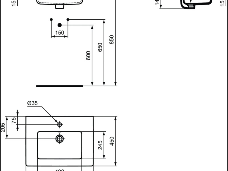 Раковина Ideal Standard Tempo E066801 61*45,5 см