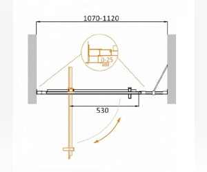 Душевая дверь Cezares Molveno-BA-11-80+30-P-Cr, 110 x 190 см, стекло текстурное Punto, хром