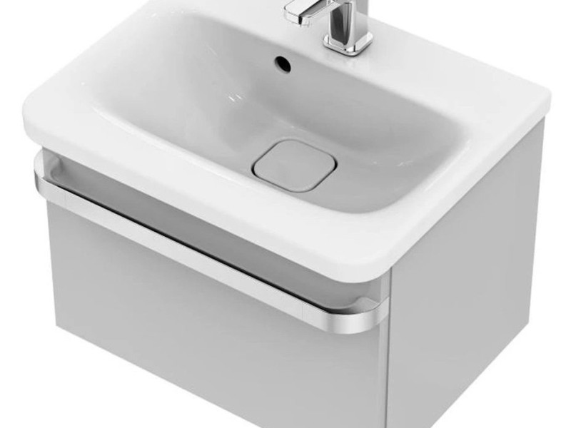 Тумба под раковину Ideal Standard Tonic II 50 см, подвесная, с подсветкой, светло-серый глянцевый, R4301FA