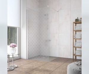 Неподвижная стенка Vegas Glass EAF Lux 116 01 R05, профиль - белый, стекло – флер-де-лис, 116*199,5 см