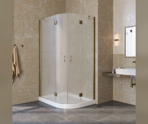 Душевой уголок Vegas Glass AFS-F Lux, 120 x 100 x 189.5 см, профиль бронза, стекло сатин