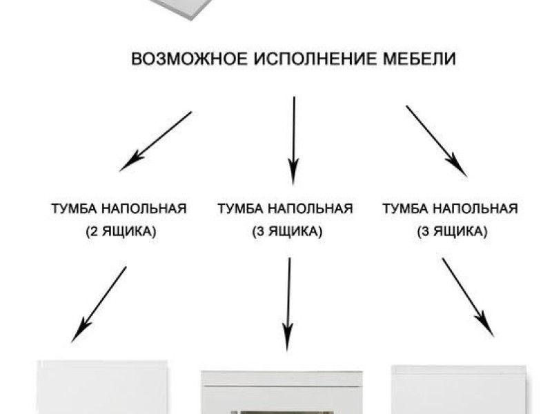 Тумба под раковину Эстет Рава 90, 3 ящика 89,8 х 47,6 х 86 см, ручка хром