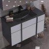 Тумба под раковину Opadiris Кристалл Лофт 90 см подвесная, антрацит, белый, 00-00003652