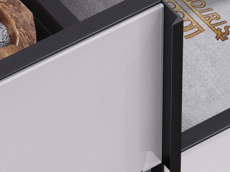 Тумба под раковину Opadiris Кристалл Лофт 90 см подвесная, антрацит, белый, 00-00003652