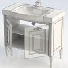 Тумба под раковину Aquanet Паола N 90 00186121, цвет белый патина-серебро