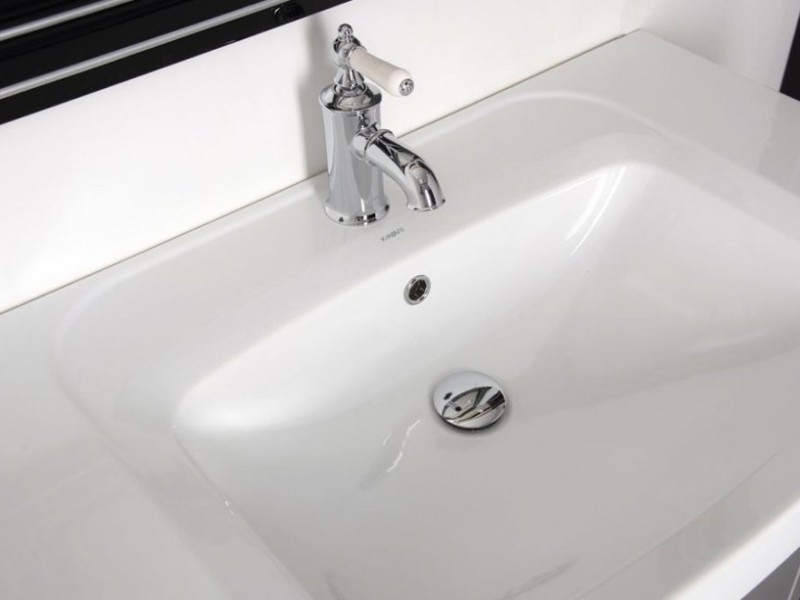 Тумба под раковину Aquanet Паола N 90 00186121, цвет белый патина-серебро