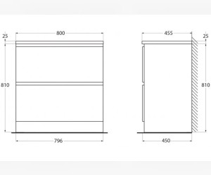 Тумба под раковину BelBagno Albano-800 ALBANO-800-2C-PIA-BL, 80 см, цвет Bianco Lucido