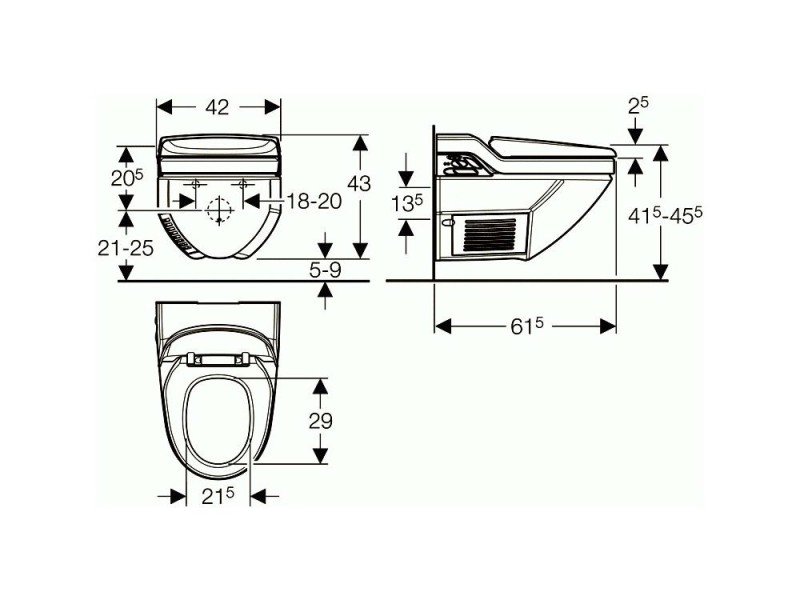 Электронный унитаз Geberit AquaClean 8000 plus 180.100.11.1 подвесной с функцией биде