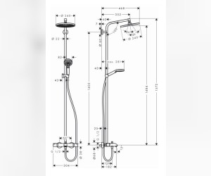 Душевая стойка Hansgrohe Crometta S 240 Showerpipe 27320000 1jet хром