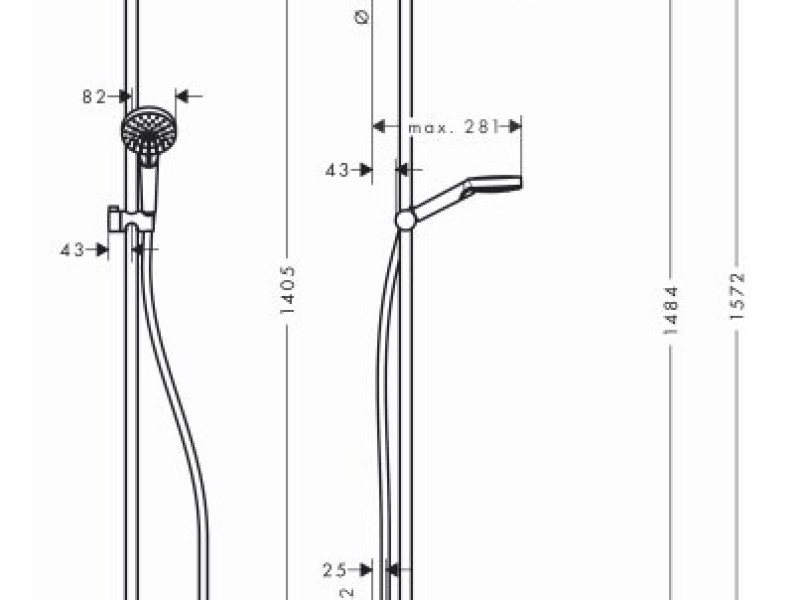 Душевая стойка Hansgrohe Crometta S 240 Showerpipe 27320000 1jet хром