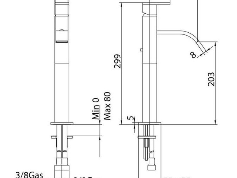 Смеситель Bandini Ice Cube 2 750320SN05 для раковины, матовый никель/ручка без вставок