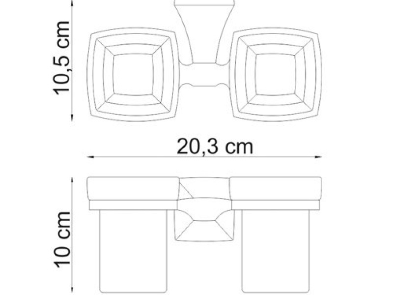 Стакан с держателем WasserKRAFT Wern 2528D, двойной