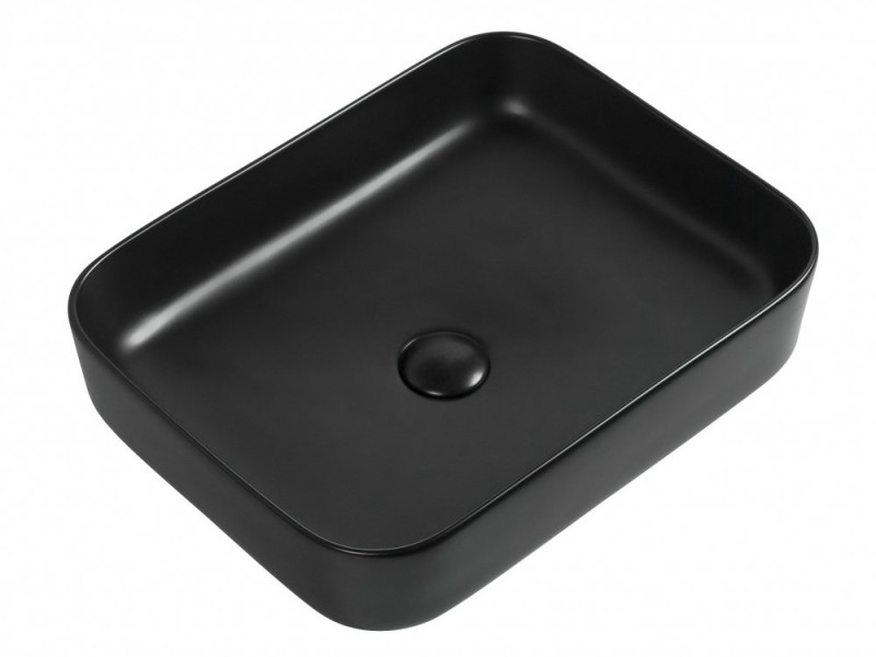 Раковина Aquanet Soul-1-MB 50 x 40 x 13.5 см, накладная, черный, 245833