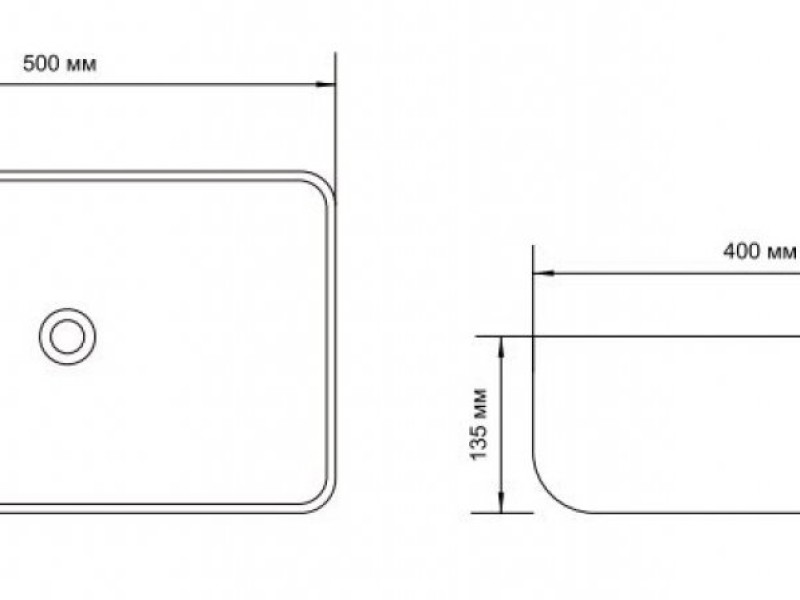 Раковина Aquanet Soul-1-MB 50 x 40 x 13.5 см, накладная, черный, 245833