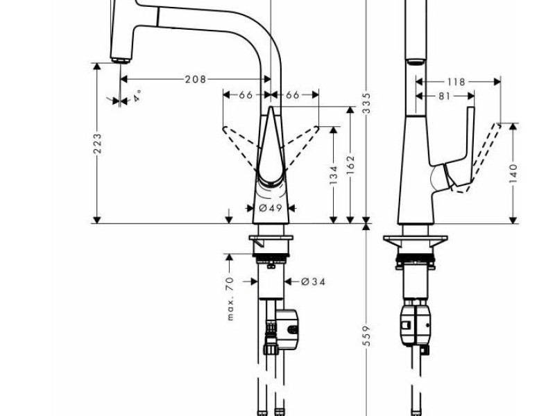 Смеситель Hansgrohe Talis Select S 220 72822800 для кухонной мойки, сталь