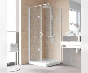 Душевой уголок Vegas Glass GPS-Fis Lux, 90 x 80 x 199.5 см, профиль белый, стекло фея, GPS-Fis Lux 90*80 01 R03