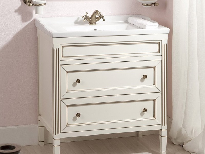 Тумба под раковину Caprigo Albion promo 80 33315, 2 ящика, цвет B-002 bianco antico